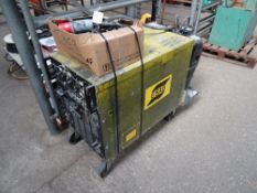 Esab DTB375 square wave water cooled tig with torch/pedal/cooler on running gear