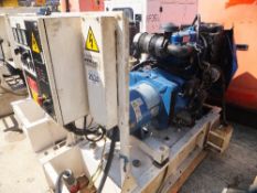FG Wilson 27kva skid mounted open set 34,869 hrs, exhaust manifold missing This lot is sold on
