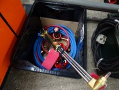 Oxy acetylene cutting outfit with gauges & resetable flashback arrestors & hoses