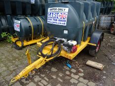 500 gallon site water bowser (5296) c/w Honda petrol pump