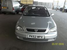Vauxhall Astra Club 8V - PK52 MPX Date of registration: 22.01.2003 1598cc, petrol, manual, silver