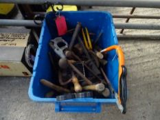 Box of old tools/battery charger/tyre pumps etc