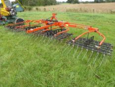 Parmiter hydraulic folding spring tine grass harrows (NO VAT)