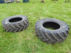 Pair of 540-65/28 part worn tyres Michelin
