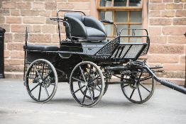 FOUR-WHEELED EXERCISE CART - Built by Hartland Carriages painted black with black vinyl driver’s