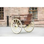 GOVERNESS CAR - To suit 13 to 14 hh; finished in varnished natural wood with black metal work. On