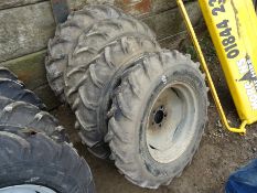4 skiploader wheels and tyres
