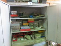 Metal cupboard and contents - workshop consumables