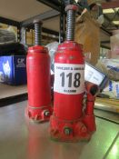 2 no Sealey hydraulic bottle jacks