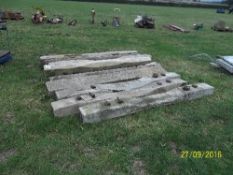 9 concrete railway track sleepers