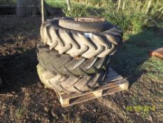 2 Ferguson tractor tyres & rims & 1 other