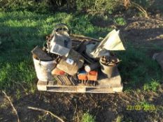 Pallet of assorted cultivator & tractor spares