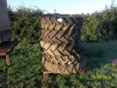 5 assorted tractor wheels & tyres