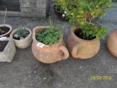 2 jug plant pots