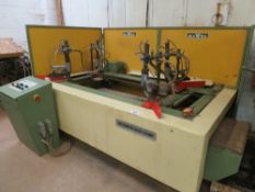 Maweg automatic casement and sash assembly press with pin guns and control cabinet