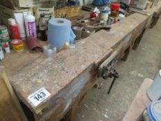 Carpenter's work bench with vice