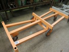 Wheeled timber trolley, (pink)