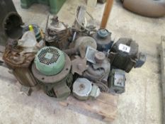 Pallet of assorted electric motors with 2 x DET spare heads