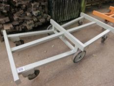 Wheeled timber trolley, (gray)