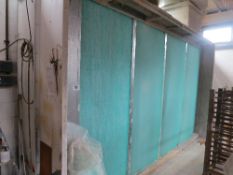 Dry back paint booth with extractors, 15ft x 9ft, plus spare filter media