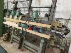 Pneumatic press set-up to assemble sliding frame boxes