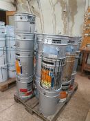 Pallet of tins of Sikkens paint - some full/some half full