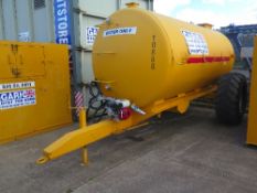 1,000 gallon single axle dust suppression water bowser c/w Honda petrol pump