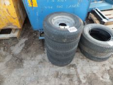 4 no 145R10 trailer wheels and tryes
