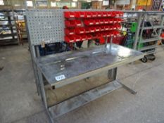 Metal work bench with rack