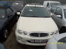 Rover 25 IE 16V - X833 UAG Date of registration: 01.09.2000 1396cc, petrol, manual, white Odometer