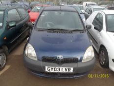 Toyota Yaris GS - GY03 LVR Date of registration: 24.03.2003 998cc, petrol, manual, blue Odometer