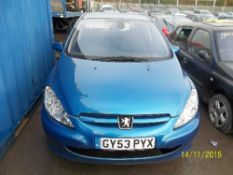 Peugeot 307 SE - GY53 PYX Date of registration: 30.09.2003 1587cc, petrol, manual, blue Odometer