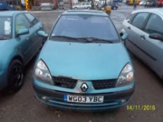 Renault Clio Dynamique 16V - WG03 YBCDate of registration: 18.07.20031149cc, petrol, manual,