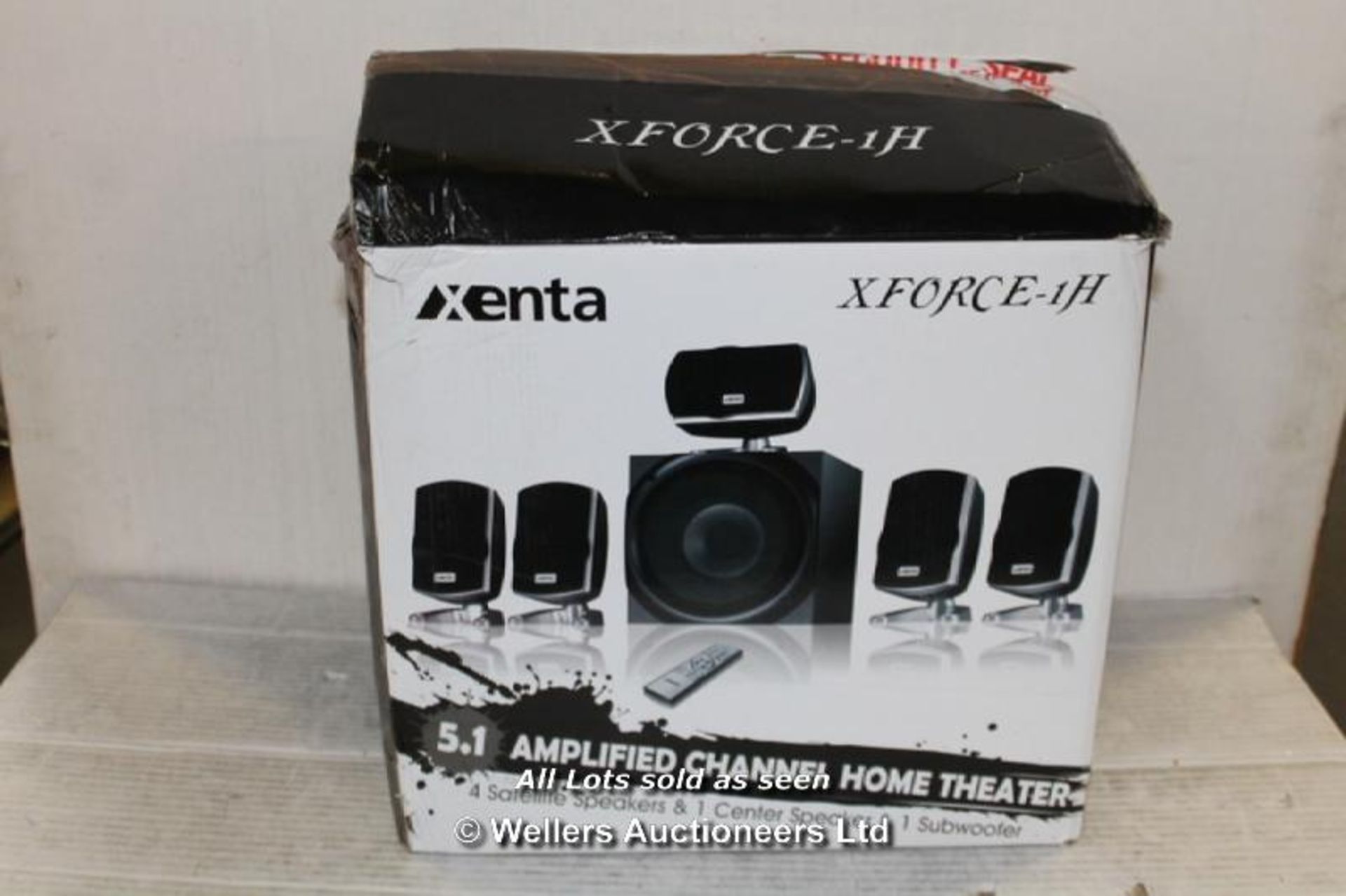 XENTA XFORCE 5.1 SURROUND SOUND SPEAKERS - 80W RMS.  / GRADE: RETURNS (DC2) [{AISLE 12}]