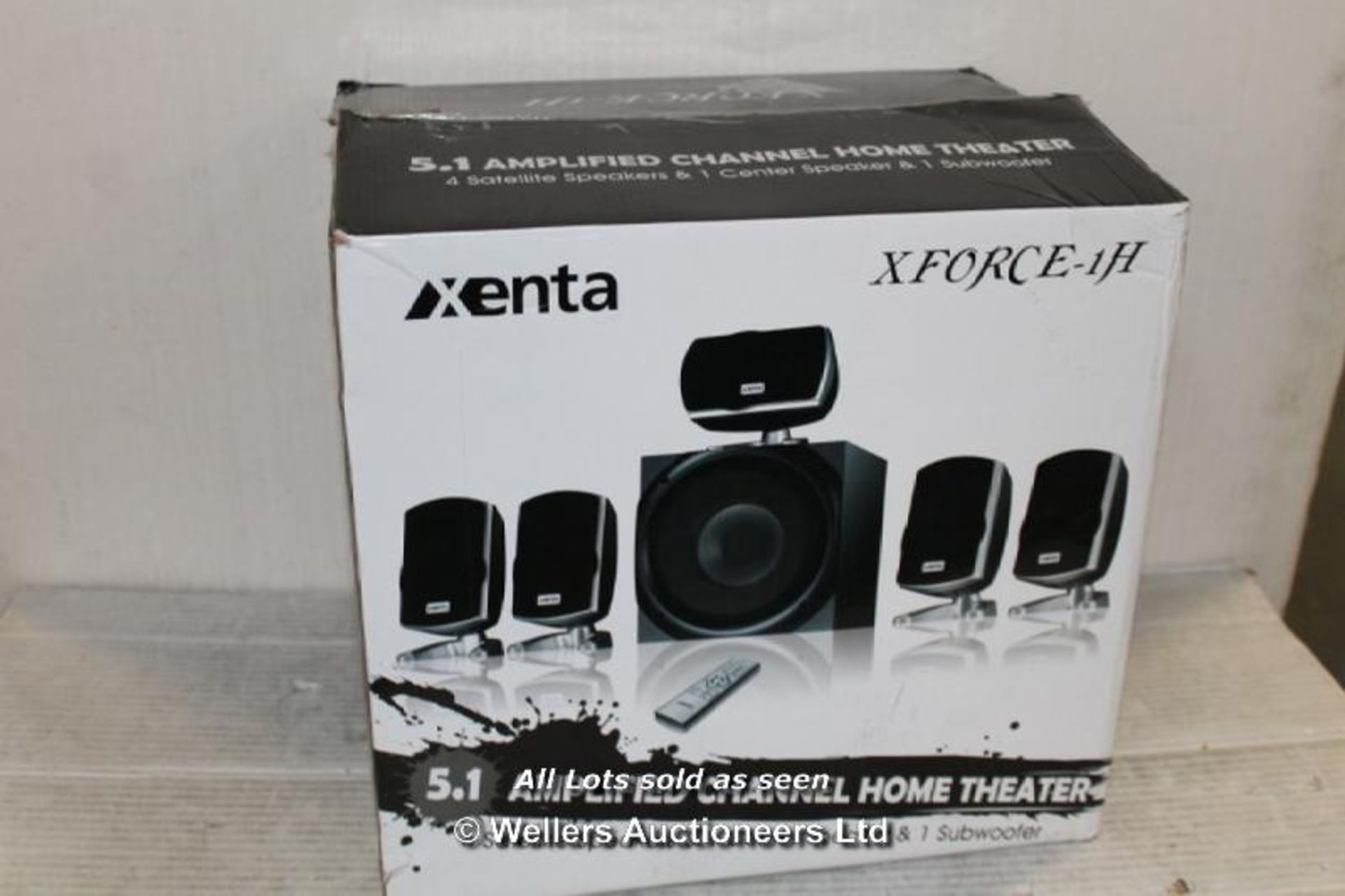 XENTA XFORCE 5.1 SURROUND SOUND SPEAKERS - 80W RMS.  / GRADE: RETURNS (DC2) [{AISLE 12}]