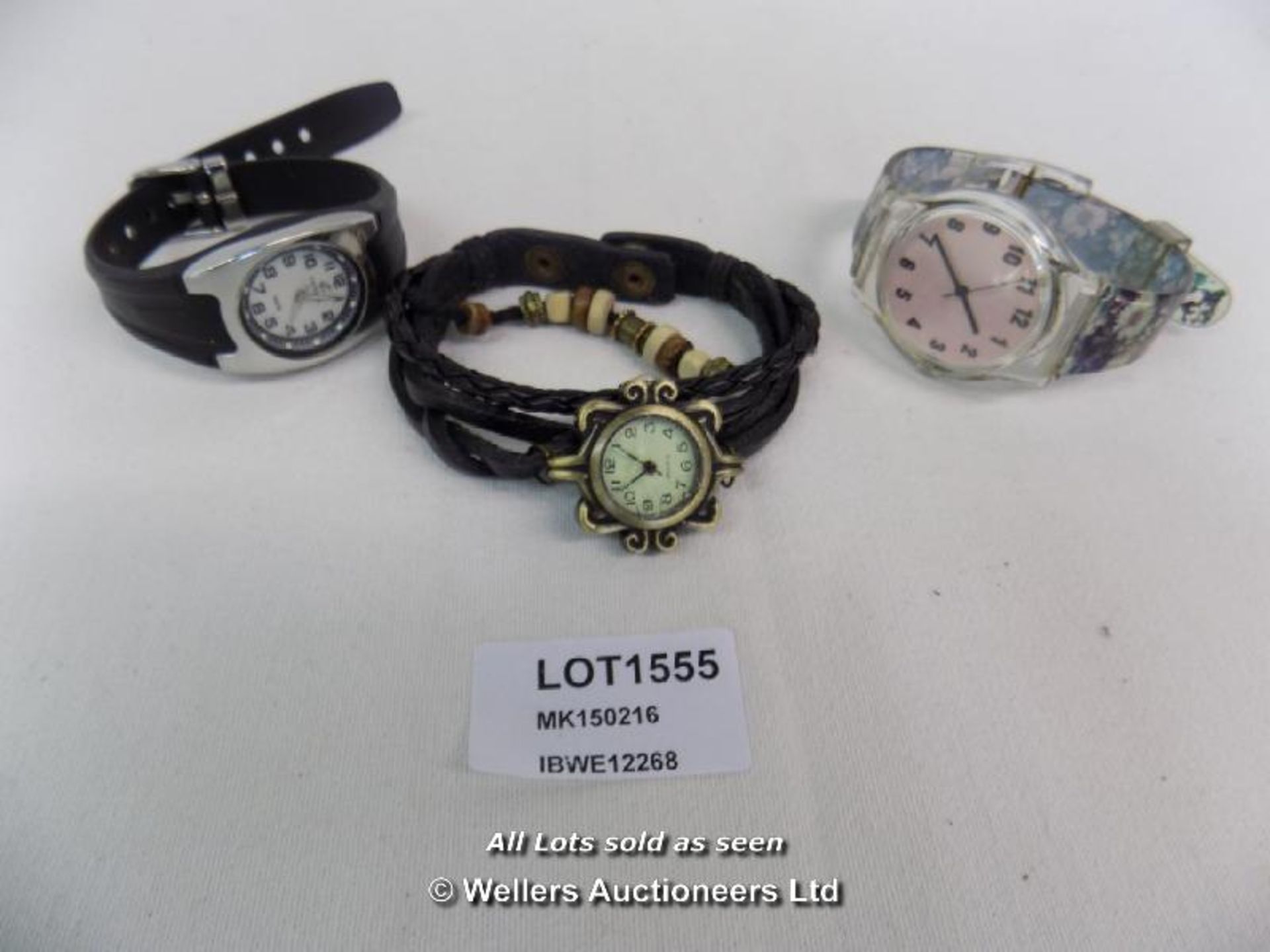 1 X BAG 3 X WATCHES INCLUDING CALYPSO / GRADE: UNCLAIMED PROPERTY / UNBOXED (DC1) {MK150216}