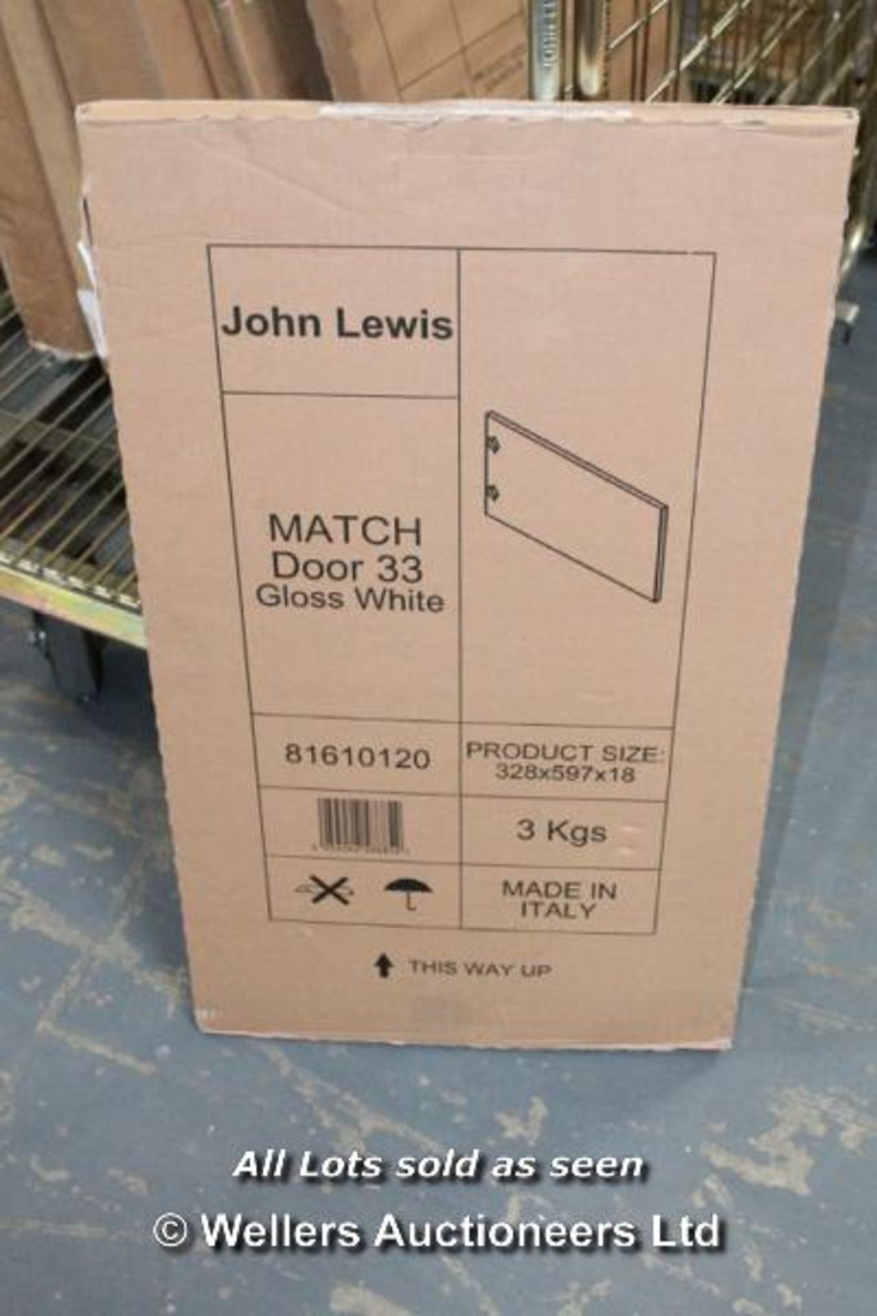 JOHN LEWIS MATCH DOOR 33 GLOSS WHITE (81610120) / GRADE: RETURNS (DC3)[{E17A}]