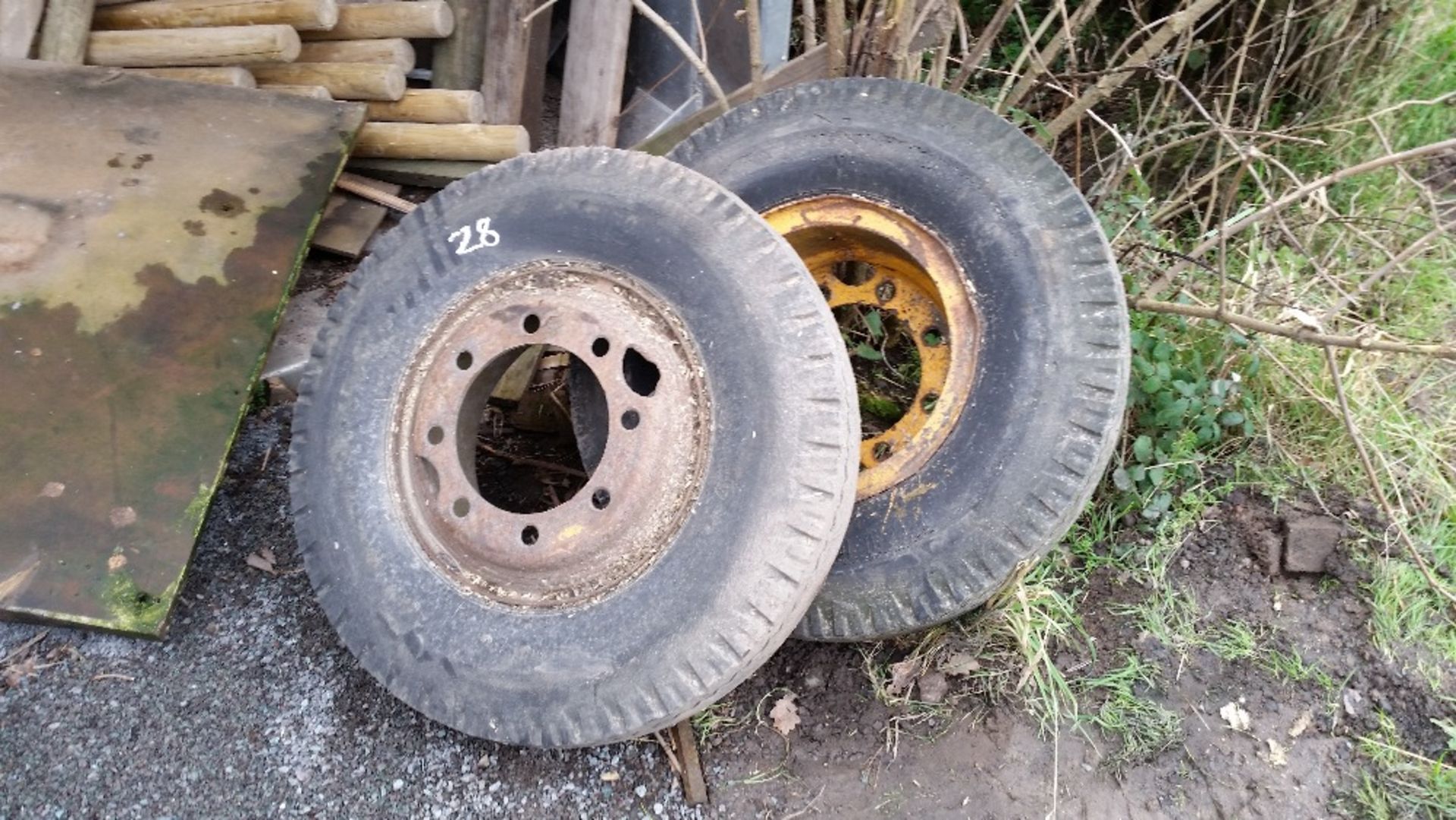 8.25 x 15 Wheels & Tyres For Trailer 8 Stud X 2
