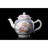 An Imari and Famille Rose globular teapot decorated with figures China, 18th century (h. 17 cm.) (