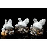 Three porcelain models of hens and chicks China, 20th century (h. 21 cm.) (from the private
