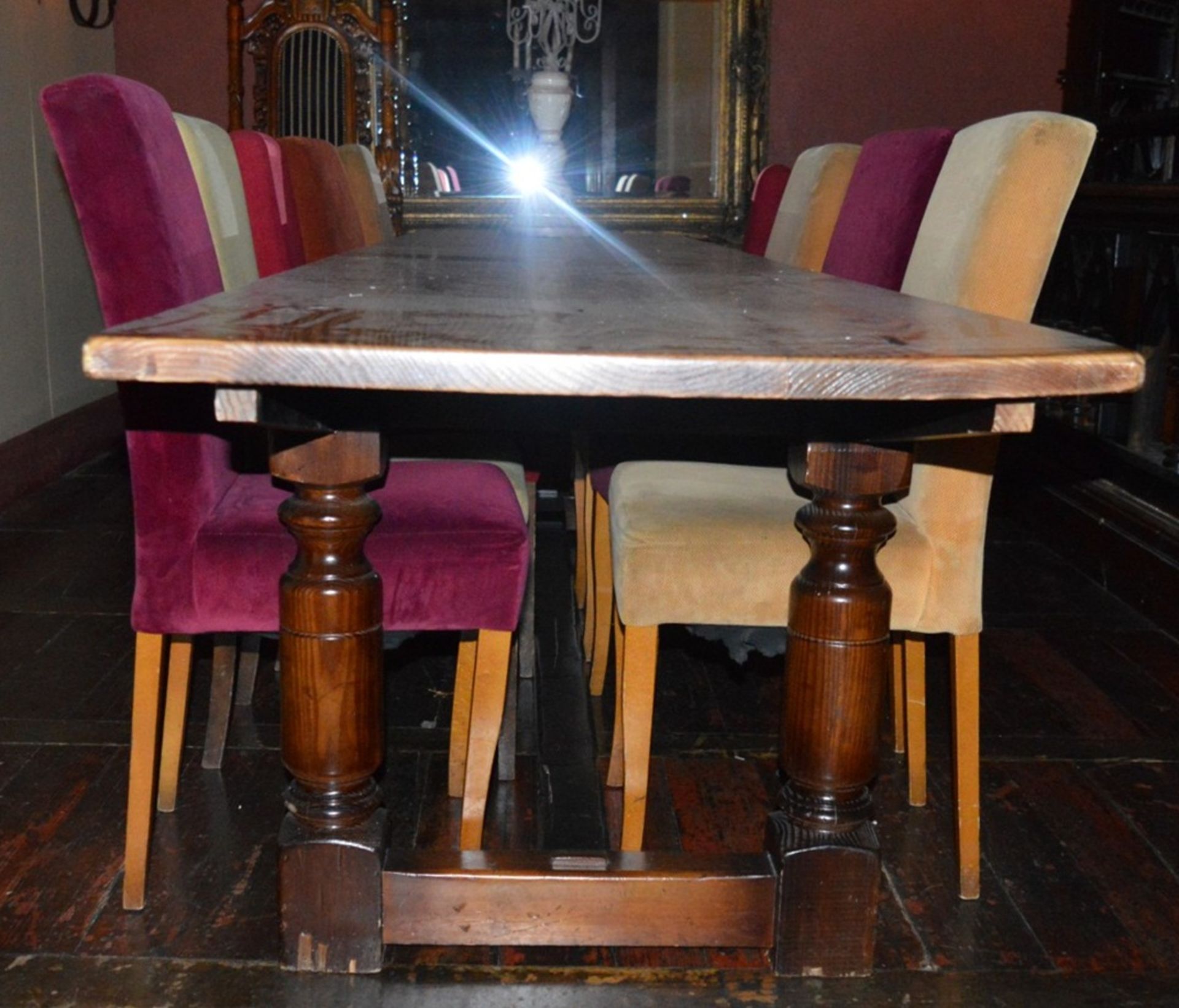 1 x Impressive Antique and Very Long Refectory Table - Features a single piece top which is full - Image 2 of 18
