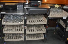 1 x Stainless Steel Workstation For Behind Bars - 8 Pint Pot Tray Capacity, POS Till Holder and an