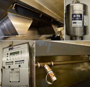 1 x Nobel K15 K-Series Kitchen Fire Suppression System With Ceiling Extractor - Two Extractors