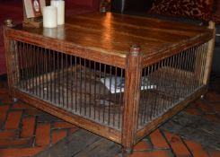 1 x Wooden Coffee Table - Spindle Cage Style - H42 x W80 x D80 cms - CL110 - Ref GFC - Location: