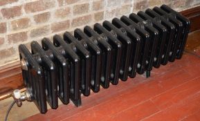 1 x Clyde Cast Iron 16 Column Radiator Finished in Black - H38 x W98 x D25 cms - Ref US005