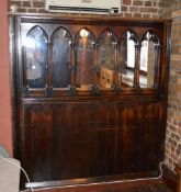 1 x Ecclesiastical Antique Oak Screen - Church Reclamation - Six Mirrored Ornate Sections Over