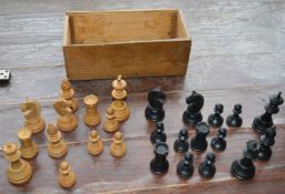 1 x Vintage Set of K&C London Chess Pieces in Box - Incomplete Set - See Pictures - Made in France -