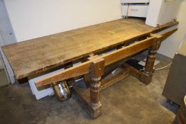 1 x Vintage Refectory Table - Warped Table Surface - Please See The Pictures Provided - For