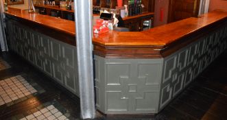 1 x Large Pub / Restaurant Bar - Light Green Finish - Bar Only - No Accessories Included - 20 x 12
