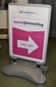 1 x Whirlwind Pavement Forecourt Sign - H115 x W65 cms - CL150 - Location: Canary Wharf, London,